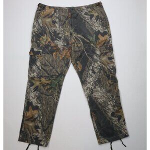 Vtg 90s Y2K Cabelas Mens 42x32 Faded Mossy Oak Camouflage Wide Leg Cargo Pants